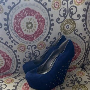 Dereon Royal Blue Wedge Shoes
